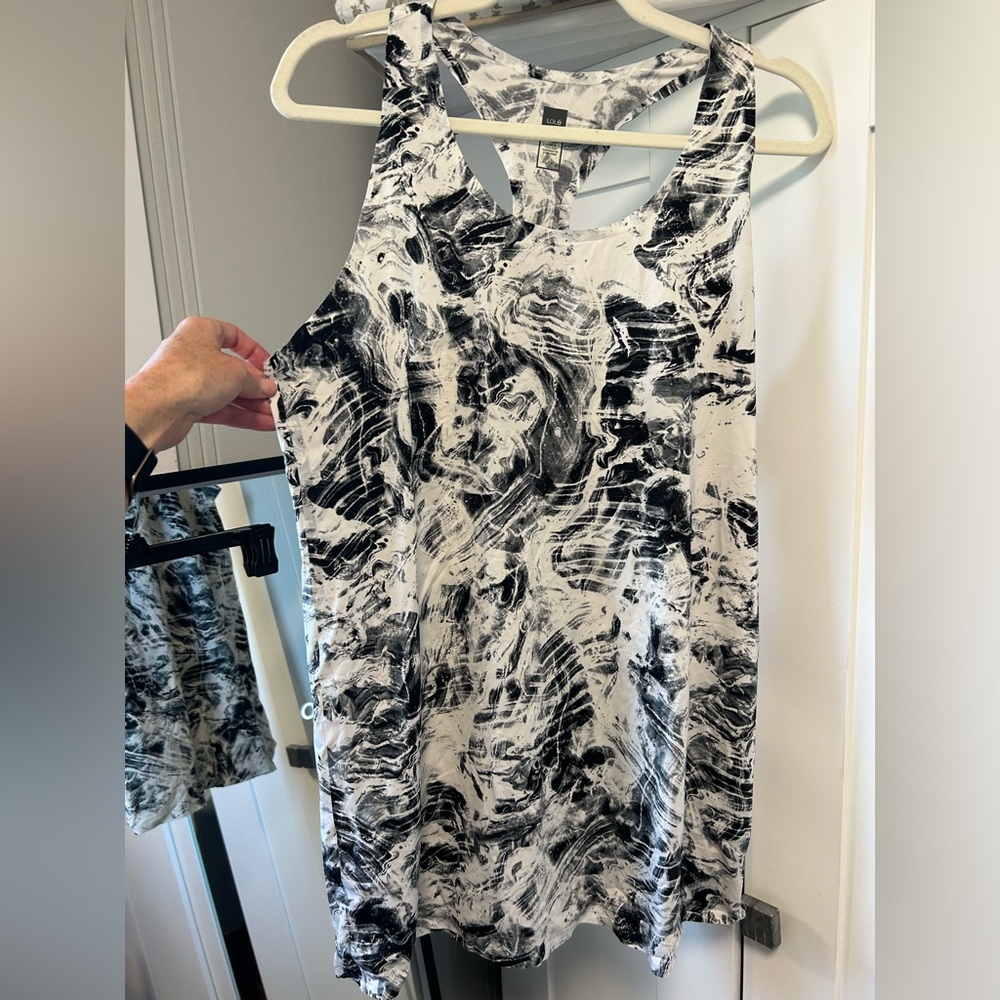 Black and White Marble Tennis Dress